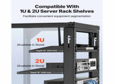 12U Wall Mount Server Rack, 68.04 kg Max Load Capacity, Open Frame Network Rack with 180 Degrees V952-BGSJJ12U18YC9I110001V0