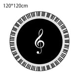 Musical Note Black White Piano Key Printed Round Carpets Area Rugs for Home Living Room Bedroom V1294-YM0716-10104492