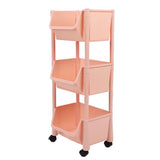 Compact Rolling Storage Organizer Large Capacity Mobile Utility Cart Movable Storage Book Shelf with V1294-YM0901-3116230010912
