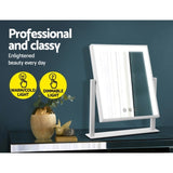 Embellir Makeup Mirror 25x30cm Hollywood Vanity with LED Light Rotation White MM-STAND-2530LED-WH
