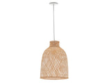 Natural Woven Bamboo Cone Pendant Lamp Hanging Light Bell Shade Boho Tropical V563-75185