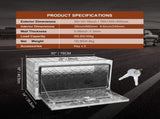 Underbody Truck Box, 30"14"16" Pickup Storage Box, Heavy Duty Aluminum Diamond Plate Tool Box with V952-CDK301416INCH2LT5V0