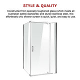 Shower Screen 1200x700x1900mm Framed Safety Glass Pivot Door By Della Francesca V63-829111
