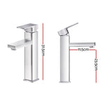 Cefito Bathroom Basin Mixer Tap Square Tall Faucet Vanity Laundry Chrome TAP-A-81H57T-SI