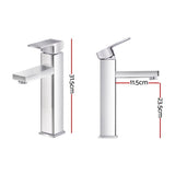 Cefito Bathroom Basin Mixer Tap Square Tall Faucet Vanity Laundry Chrome TAP-A-81H57T-SI