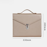 Champagne Anti-Theft Document Organizer with Secure Password Lock - Waterproof PU Leather V888-ELOSUNG45670