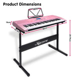 Karrera 61-Key Electronic LED Piano Keyboard with Stand - Pink EKB-CHJ-61-PK-LED