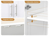 Artiss 2x Buffet Sideboard Cabinet Pantry Hutch Kitchen Storage Organiser White FUR-W-WR03-WH-ABX2