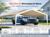 Carport Replacement Canopy, 6 x 3.6 m Potable Garage Tent Top Tarp, UV-Resistant & Waterproof Car V952-CKPB12X20FTM4VTAY001V0