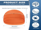 Helmet Liner Skull Cap for Men, Sweat Wicking Hats Stretchy Under Helmets Caps Orange V1259-DP01-A-5278