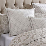 Davinci Imperial Stone Woven Jacquard Damask Quilt Cover Set Super King V442-LED-QUILTCS-IMPERIAL-STONE-SK