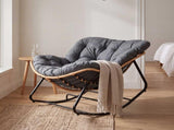 Levede Rocking Chair with Thick Cushion PE Rattan Silent Strip Indoor Patio Grey CH1186-DGY-AU