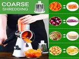 Manual Rotary Cheese Grater with Handle, 3 in 1 Multifunctional Shredder Replaceable Drum Blades, V1366-AZ2-W-04224