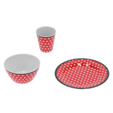 Fruit Plate Bowl Cup Kit Red Dot Pattern Tableware Set Household Kitchen Accessory V1294-YM0901-3118210178611