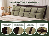 Giselle Bedding Headboard Pillow with Double-Layer Storage Wedge Reading Backrest with Adjustable HBP-GRBTN-CHEN-BRGR-Q