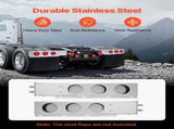Stainless Steel Mud Flap Hangers with Light Cutouts, 2-1/2" Bolt Spacing, Spring Loaded V952-BKCDNBDJ212IW6KL0001V0