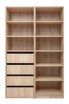 GENEVA THREE SHELF/FOUR DRAWER BUILT IN WARDROBE - CLASSIC - NATURAL OAK V164-ECW2S