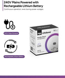 Lifesaver 240V Silhouette Flush Smoke Alarm with 10 Year Sealed Lithium Battery V1202-V1-LIF5800ACF