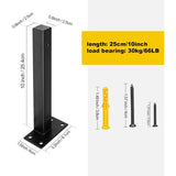 4 Pcs Industrial Wall Shelf Brackets Black Metal with Screws, 250 mm V1188-MS-527-032