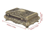 Metal Jewelry Box Rectangular Trinket Storage Box Vintage Jewelry Box for Women Girls Birthday V1366-AZ2-W-18633