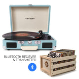 CROSLEY Crosley Cruiser Turquoise - Bluetooth Turntable & Record Storage Crate V177-IW-CR8005FSC-TU4