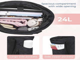 Quilted Laptop Tote Bag for Women 20L with Zipper, Work Travel Nurse Handbag, Black, 40X16X32CM V1237-ZY-924-204