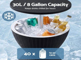 Gardeon Outdoor Bar Table Portable Ice Bucket Cooler 30L Adjustable Top Black ODF-COOLER-R-BK