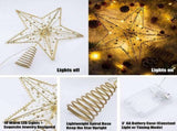 Christmas Tree Topper Star with LED String Light Glitter Christmas Tree Top Star Lamp for Christmas V1294-YM0714-10305585