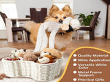 2 Pcs Dog Toy Basket Dog Toy Bin Bone Shaped Handmade Pet Organizer for Pet White Cotton Rope Basket V1258-DP02-C-2285