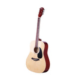 Alpha 41 Inch Acoustic Guitar Wooden Body Steel String Dreadnought Stand Wood GUITAR-D-41-NAT-CAPO