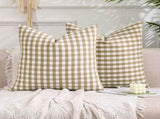 Light Blue Farmhouse Buffalo Plaid Pillow Covers 18x18 Set of 2 Patio Outdoor Decor Neutral V1189-WXFWAL-20260319-01578