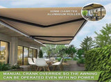 5.0m x 3.0m Retractable Folding Arm Awning Heavy Duty Full Cassette Motorised V63-821233