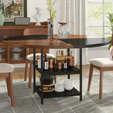 NNETMLT Round Dining Table - Rustic Brown & Black V728-YA175187