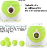 Automatic Dog Ball Launcher with 15 Mini Tennis Balls & Mesh Bag Rechargeable Pet Toy for Small V1107-CS-CWGPQQQL