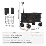 VEVOR Collapsible Folding, 150 L Beach Cart with All-Terrain Wheels, Heavy Duty Folding V952-ZDHYBXSSTCHSMSR84V0