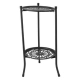 50cm Double Layer Plant Stand Iron Multifunctional Flower Rack Flower Shelf for Balcony Entryway V1294-YM0901-3111240020112