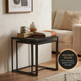 CARLA HOME Nesting Side Table Set of 2 - Black Steel Frame - Classic - Tables Living Room V178-36422