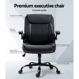 Artiss Executive Office Chair Mid Back Black OCHAIR-G-7023-BK