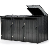 PLANTCRAFT Triple Steel Wheelie Garbage Bin Storage Shed, Enclosure with 3 Opening Doors V219-GBGSTLPCGS3A