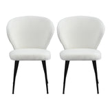 Artiss 2x Dining Chairs Sherpa Boucle Wing Back White UPHO-C-DIN-2514-WHX2