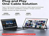 15.6" FHD 1080P Portable Monitor 144Hz 72% sRGB Wired USB-C HDMI External Travel Screen for Laptop V1300-PORTABLE-MONITOR-BLACK