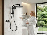 Cefito 9'' Rain Shower Head Set Handheld Round High Pressure Twins Tap Chrome SHOWER-A1-RO-9-BK-TAP-RO