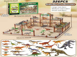 DIY Jurassic Theme Park Building Set for Kids, Creative Dinosaur Arena Toy with Realistic Dinosaurs V1341-ZY-43VALZ7M-137PCS-GREEN