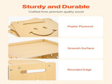 Montessori Weaning Table and Chair Set, 3 In 1 Wooden Toddler Table and Chairs with Chalkboard, V952-ETDNZY1708118E4HMV0