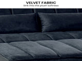 Sarantino Fenton Velvet 2-Seater Sofa Bed - Black SOFA-7007-VEL-BK