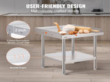 Stainless Steel Work Table, 24 x 24 x 26 Inch Commercial Food Prep Worktable, 3-Sided Backsplash V952-CFBXGGZTSBT2DPGGMV0