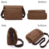 Canvas Messenger Bag for Men Women 15 Inch Laptop Bag for Work Casual Satchel Bags Crossbody V1369-AZ3-W-10921