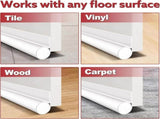 4Pack Door Draft Stopper Weather Stripping Door Seal Under Door Sweep Block Cold Air Gaps Front V1107-125-37188-WHT-4PACK