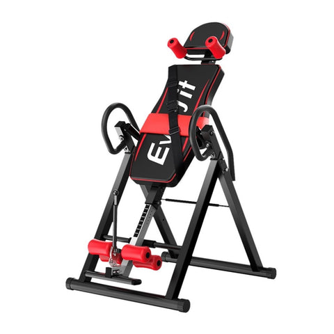 Everfit Inversion Table Gravity Exercise Inverter Back Stretcher Home Gym Black IVT-6315-BK