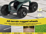Gardeon Garden Seat 360 Swivel Rolling Adjustable Height Work Scooter Cart Wheels Heavy Duty 150kg GCT-ADJUST-360-GE